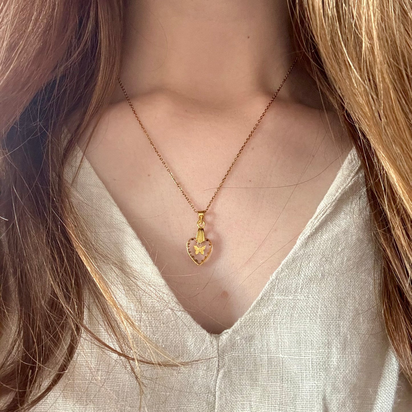 Collier Cœur Papillon Enchanté