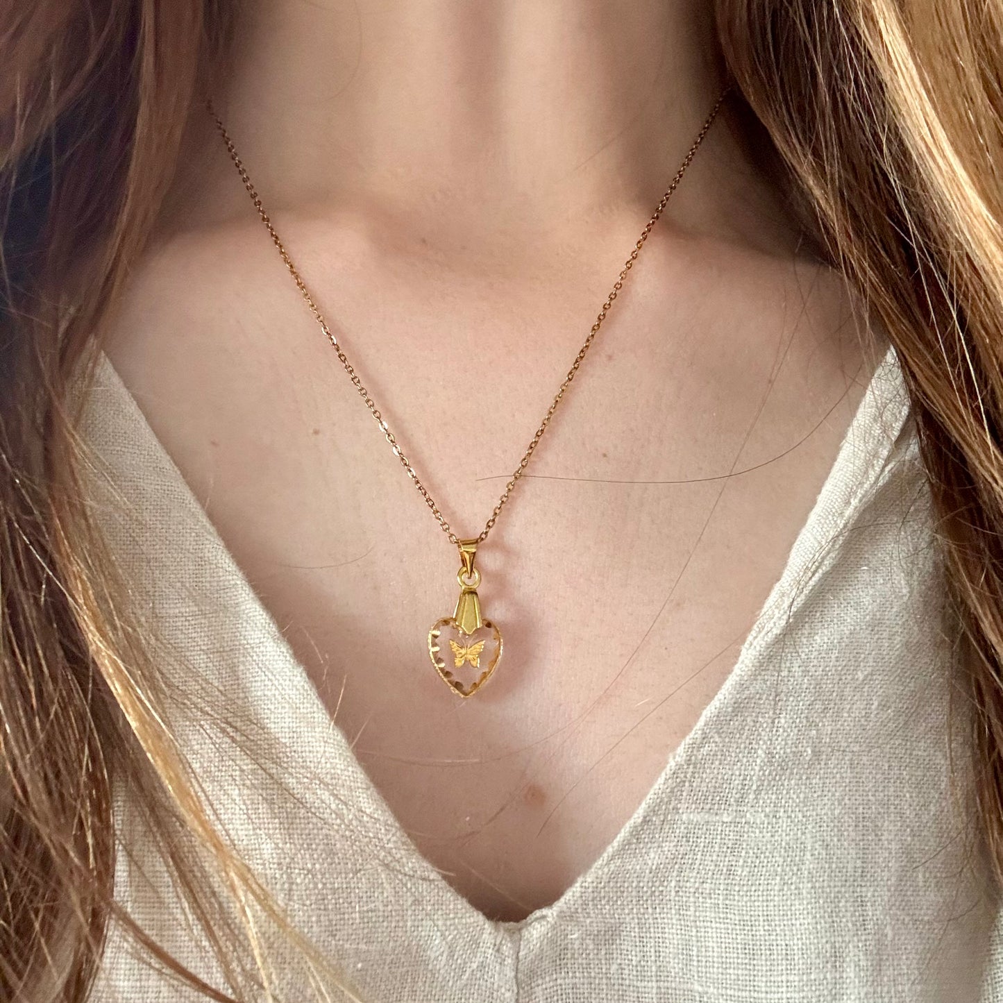 Collier Cœur Papillon Enchanté