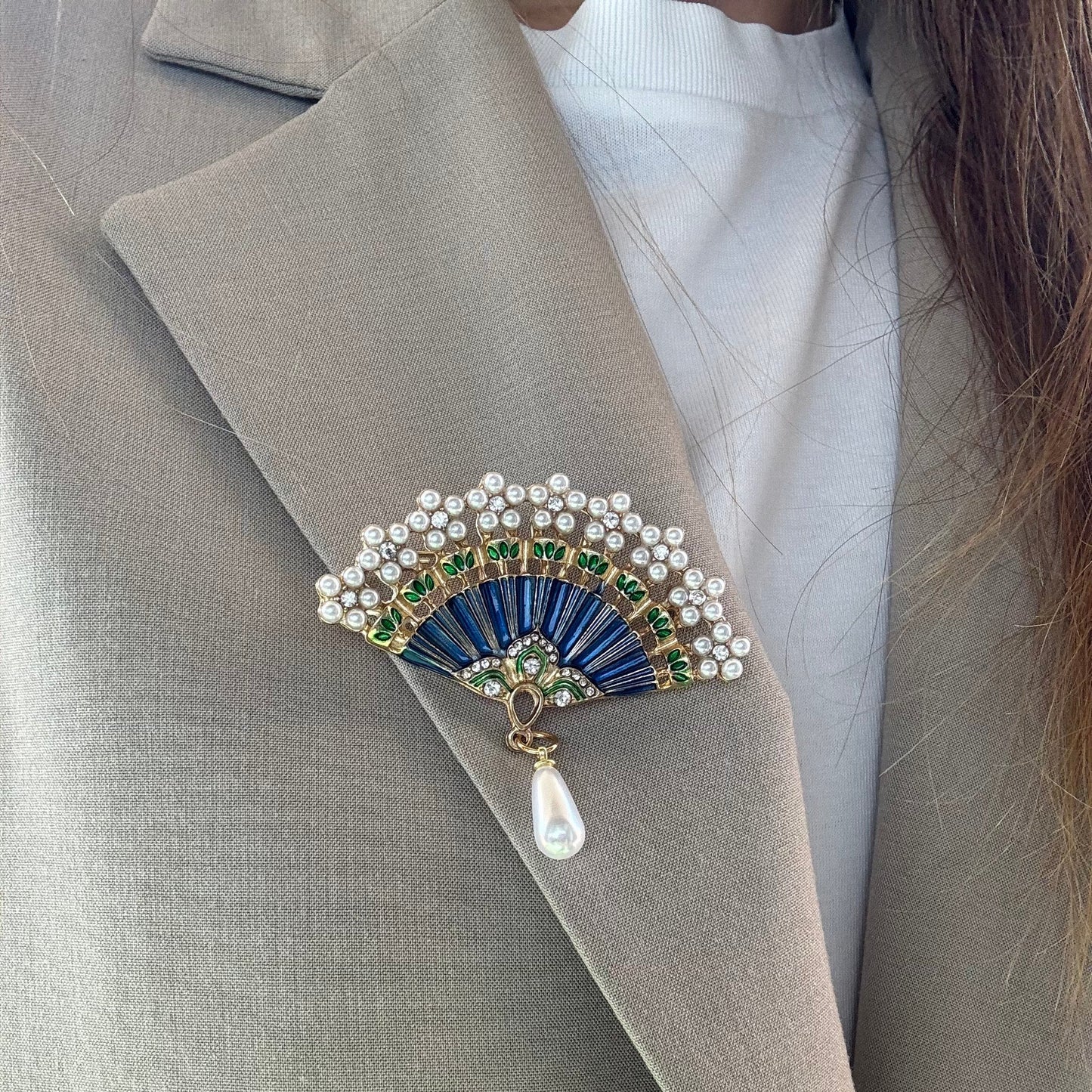 Broche Éventail Nuit d'Automne