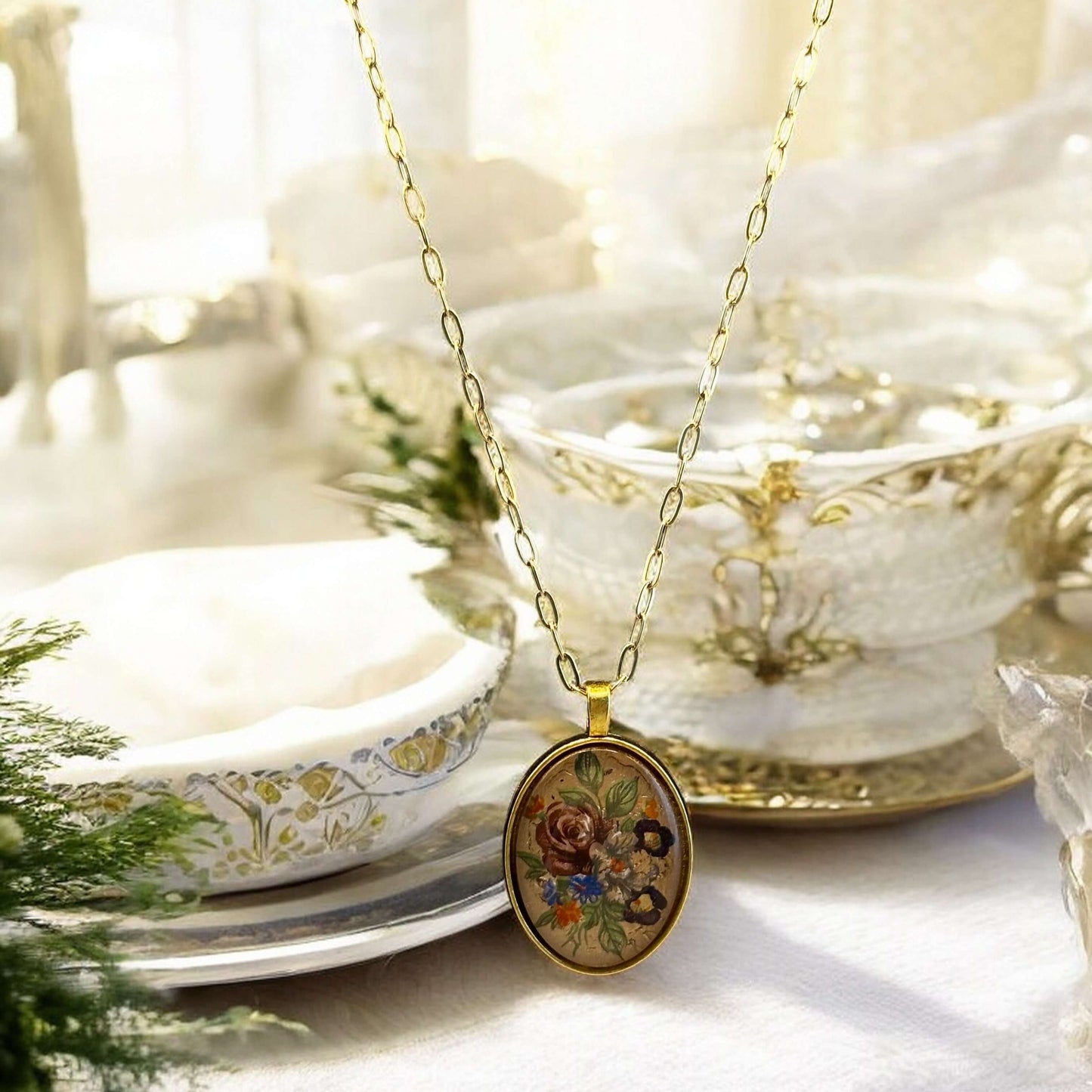 Collier Médaille Botanique