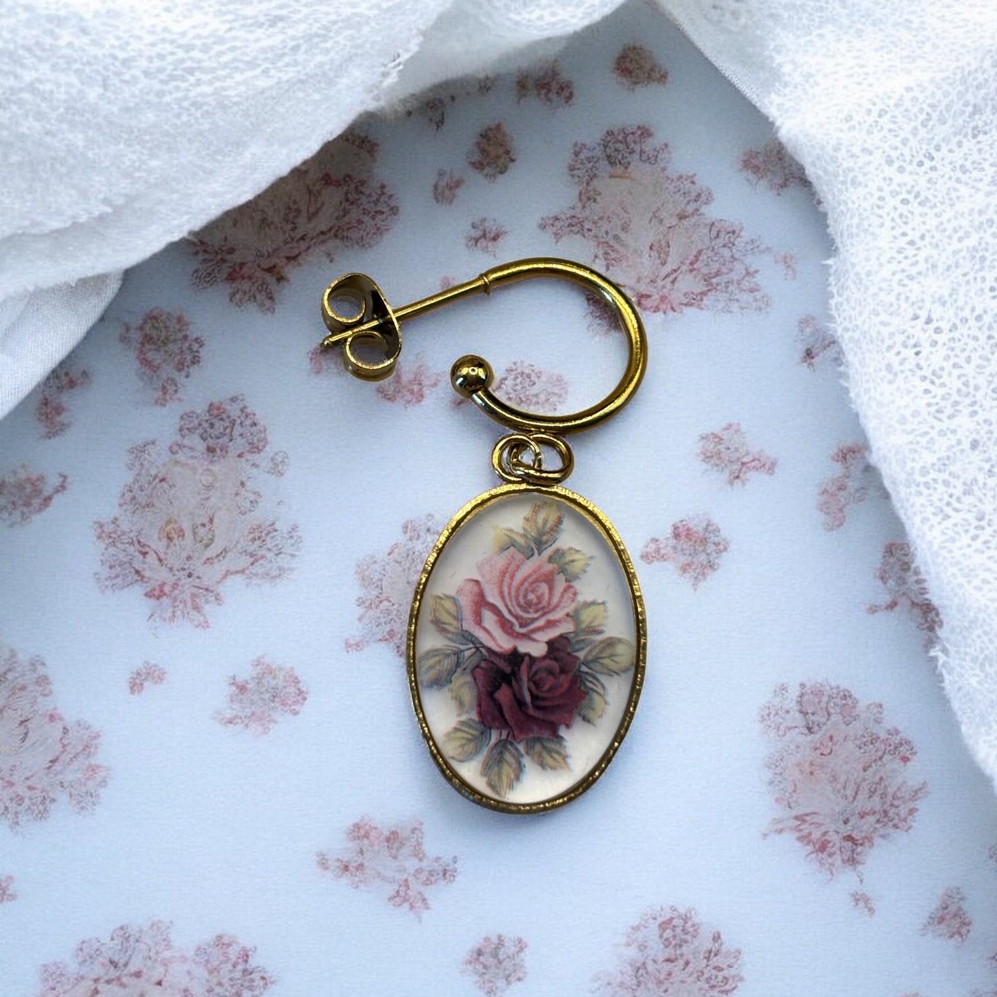 Boucles d’Oreilles Jardin de Porcelaine