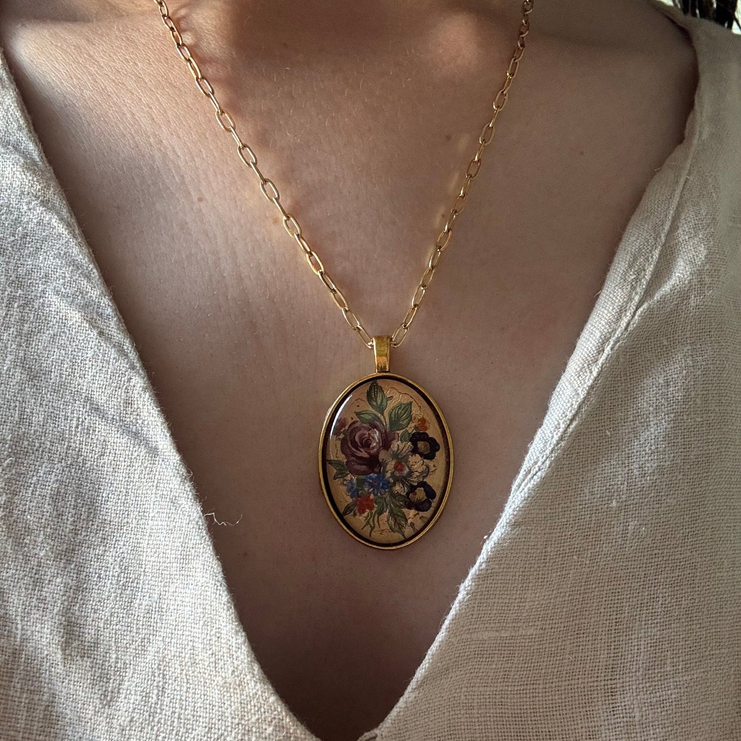 Collier Médaille Botanique