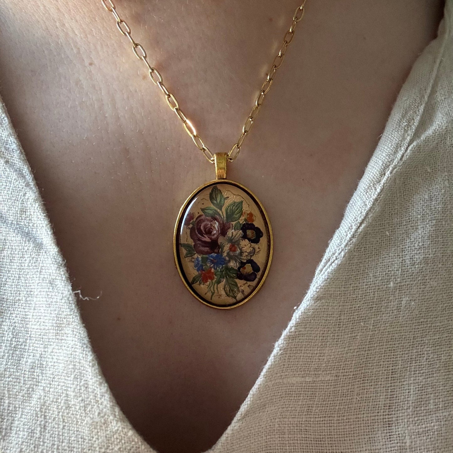 Collier Médaille Botanique