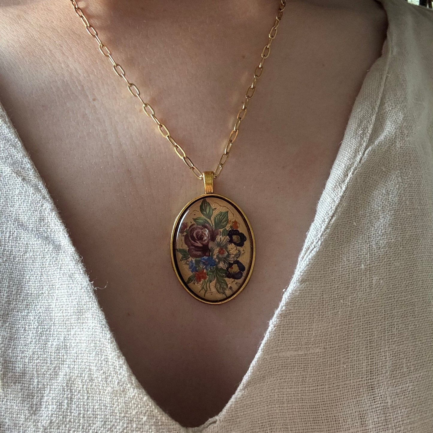 Collier Médaille Botanique