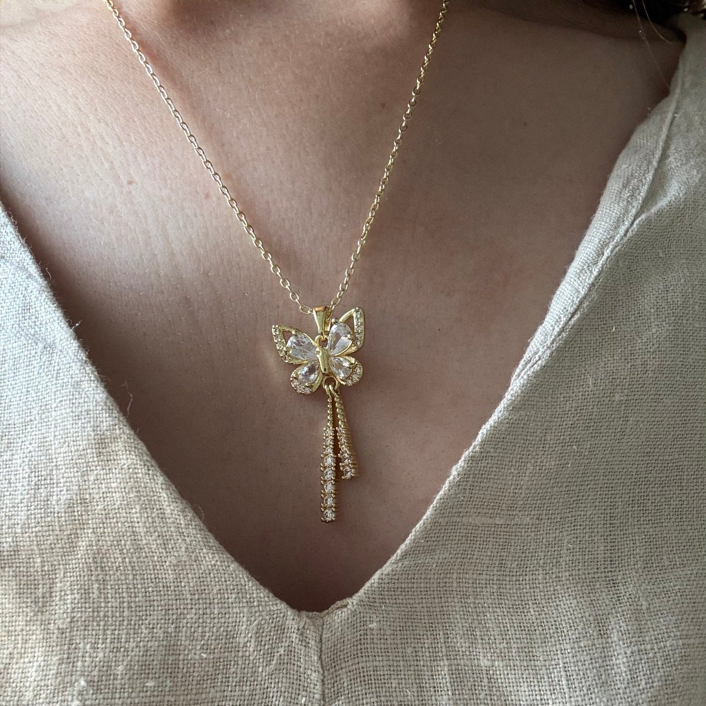 Collier Papillon Céleste