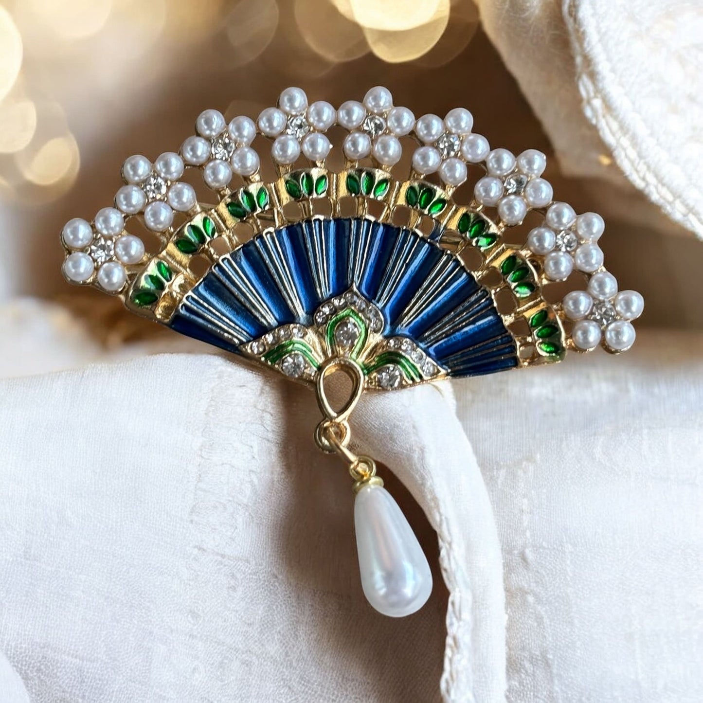 Broche Éventail Nuit d'Automne