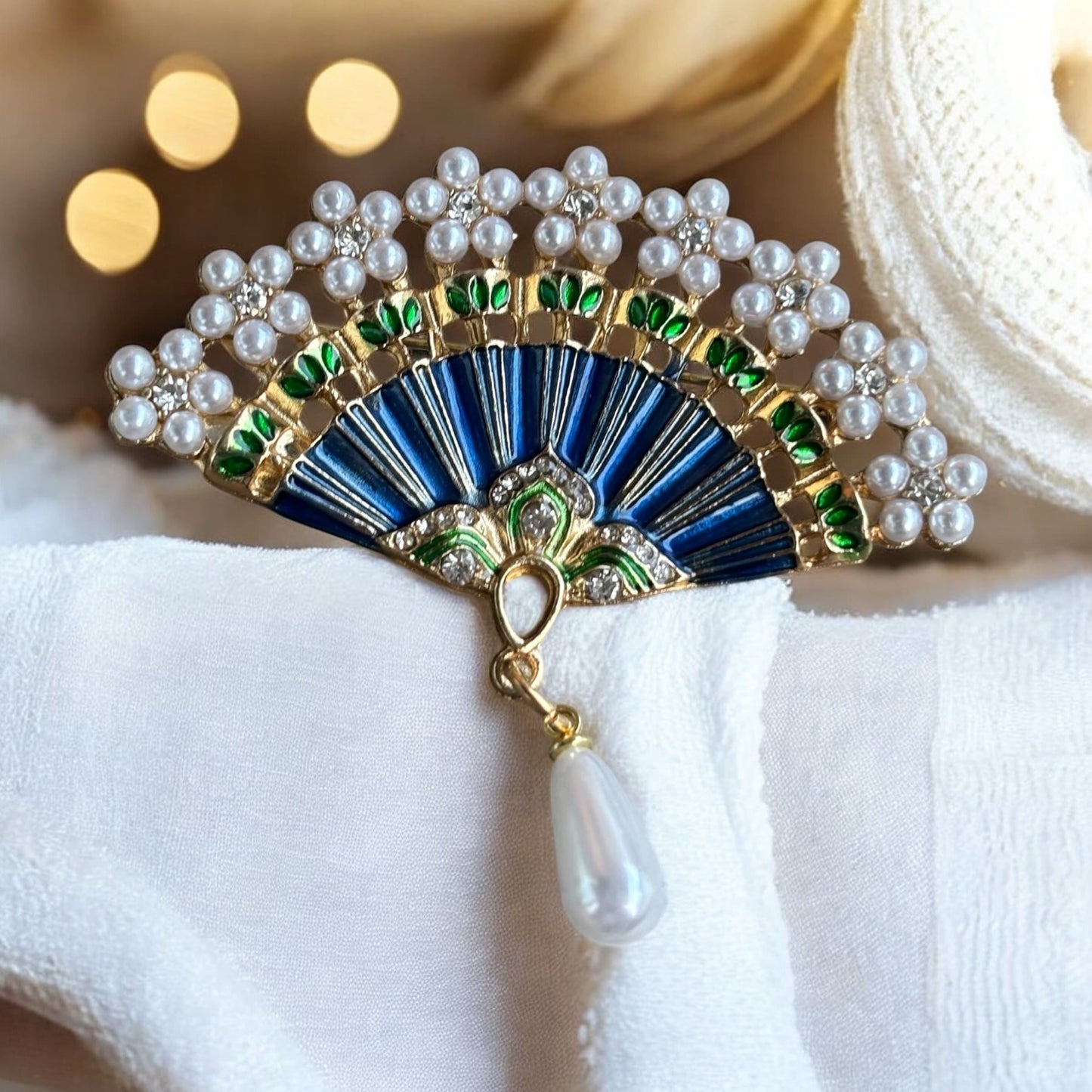 Broche Éventail Nuit d'Automne