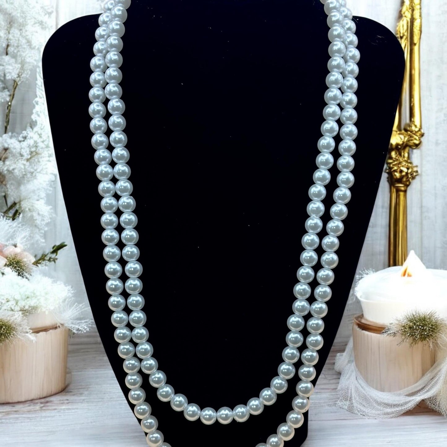 Collier à perle blanche, collier femme élégant, idée cadeau femme, Bridgerton.