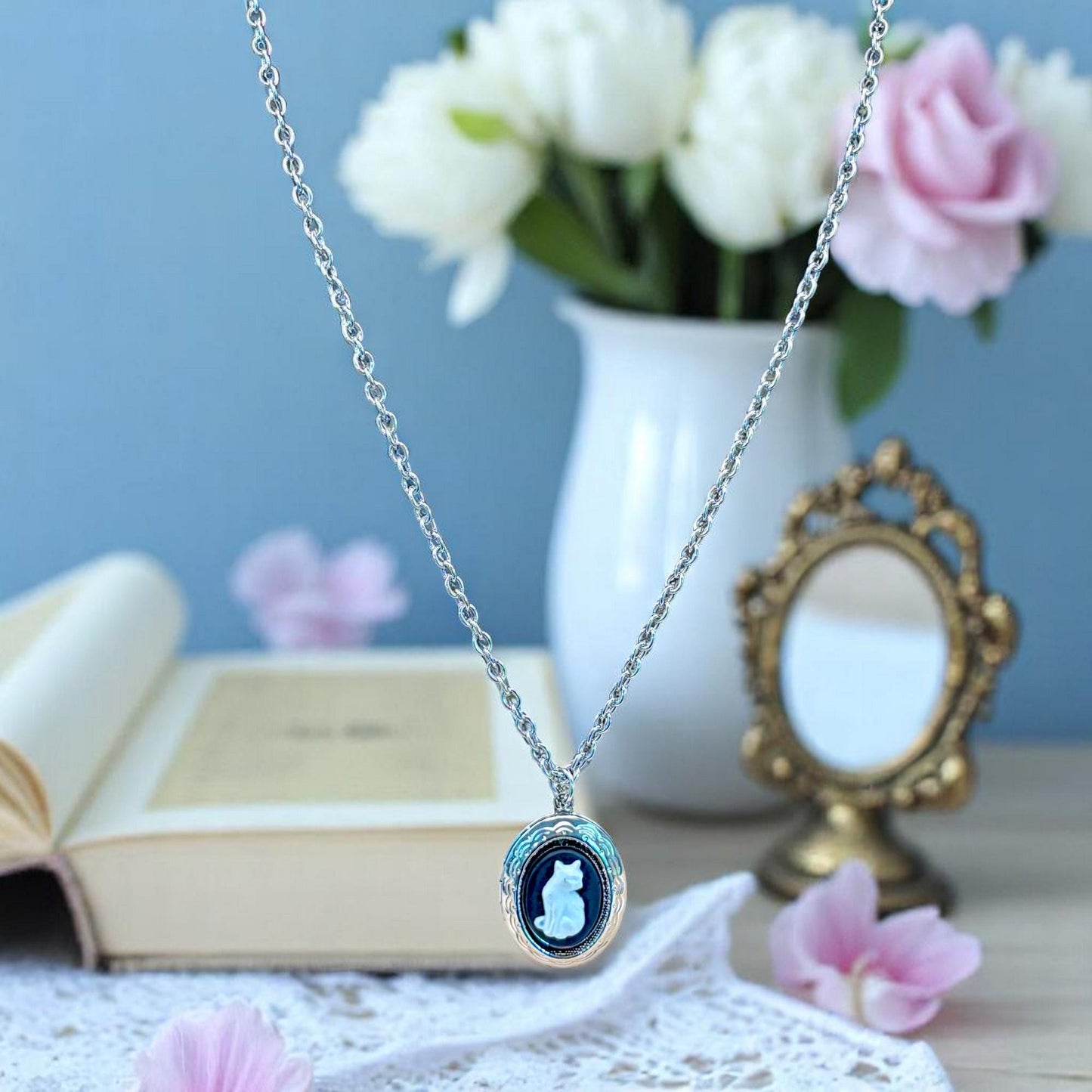 Collier camée vintage, bijou style victorien, bijou femme, idée cadeau.