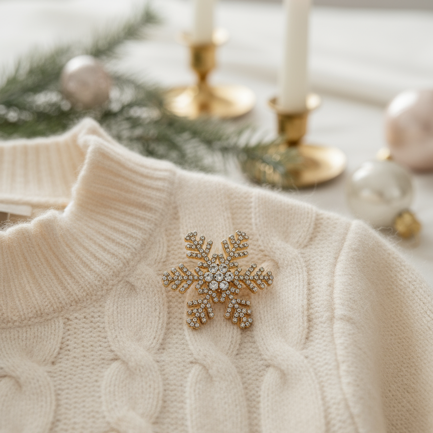 Broche Flocon Doré