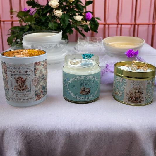Coffret "Élégance Enchantée" – Trio de Bougies Poétiques