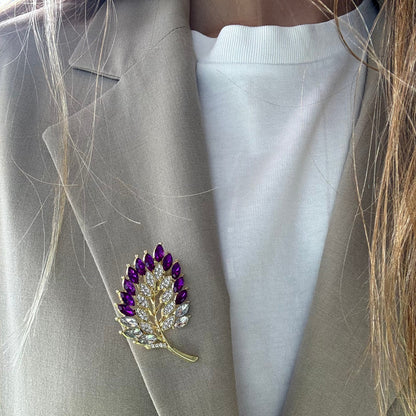 Broche Mystère Violet et Cristal