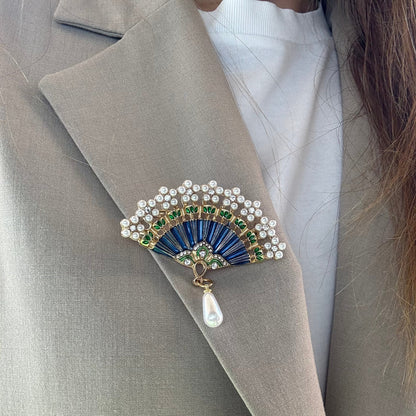 Broche Éventail Nuit d'Automne