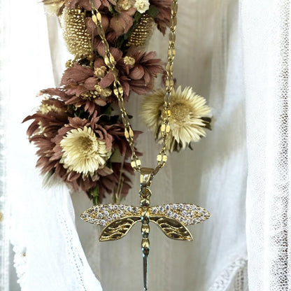 Collier Libellule Dorée