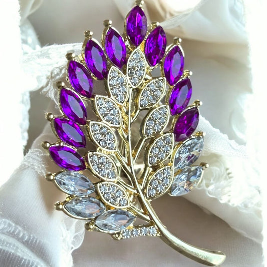 Broche Mystère Violet et Cristal