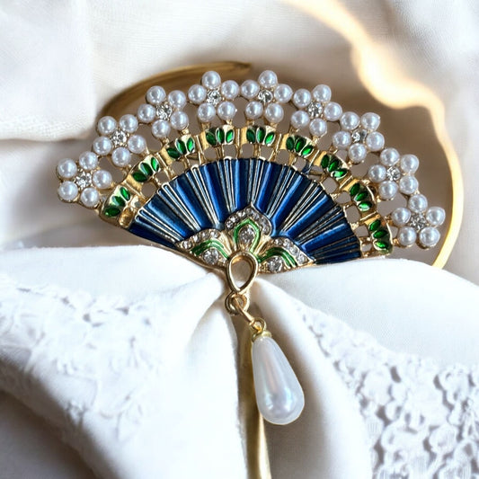 Broche Éventail Nuit d'Automne