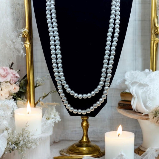 Collier à perle blanche, collier femme élégant, idée cadeau femme, Bridgerton.