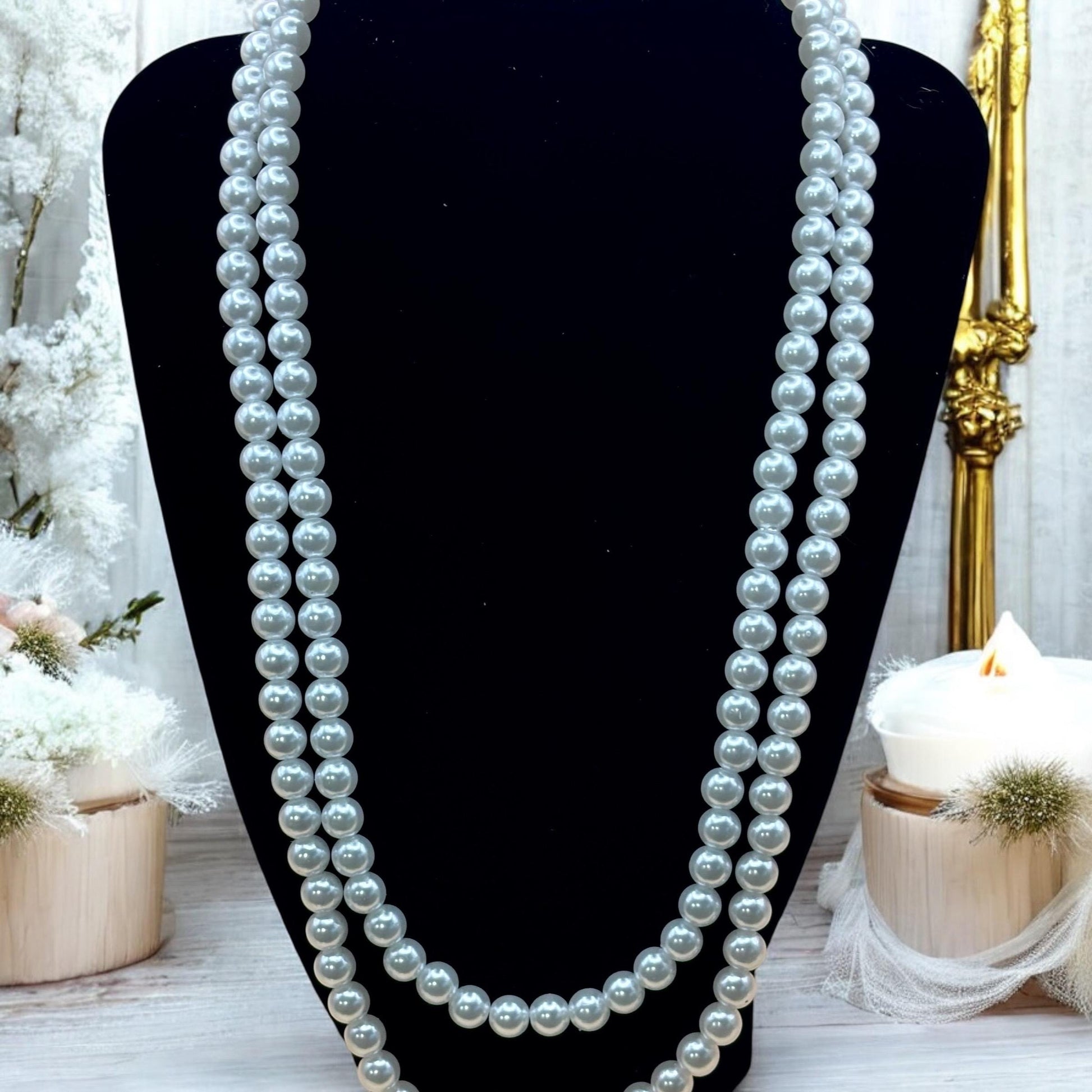 Collier à perle blanche, collier femme élégant, idée cadeau femme, Bridgerton.