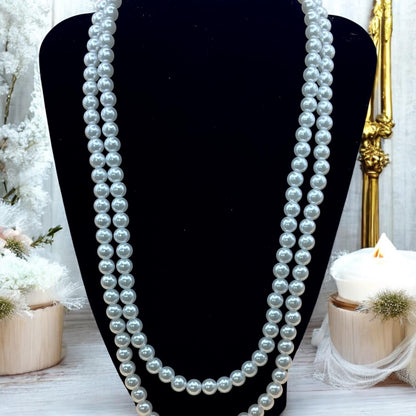 Collier à perle blanche, collier femme élégant, idée cadeau femme, Bridgerton.